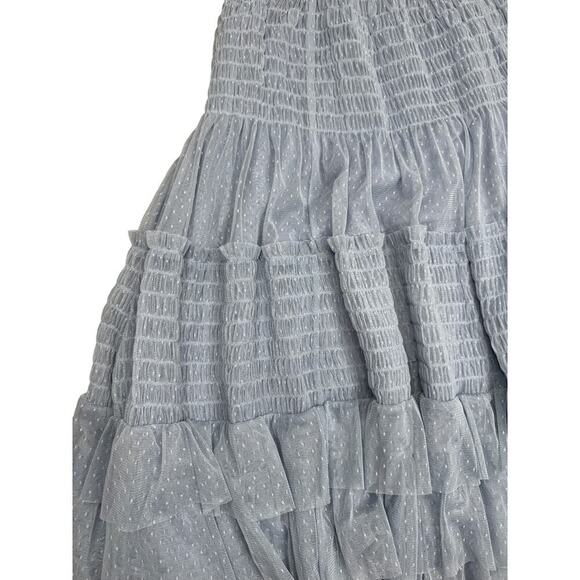 Anthropologie Maeve Tulle Midi Skirt Size Small Color: Blue - Picture 7 of 12